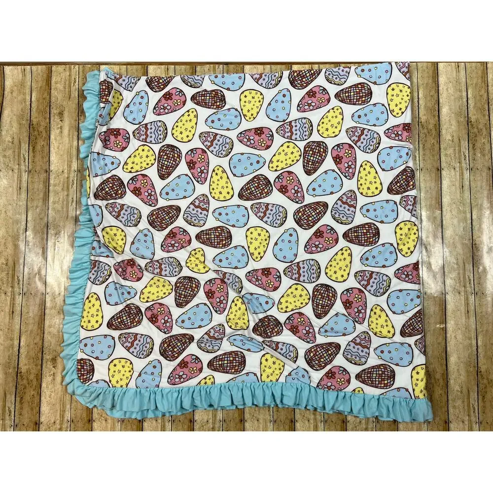 Posh Peanut Addison Mae Peeps Luxe Patoo Bamboo Blanket Ruffle 60x60